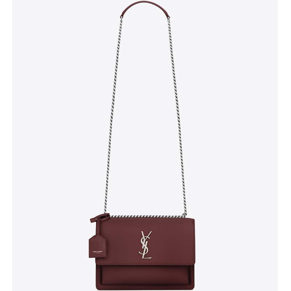 Saint Laurent YSL Women Medium Sunset Bag in Calfskin Leather Bag