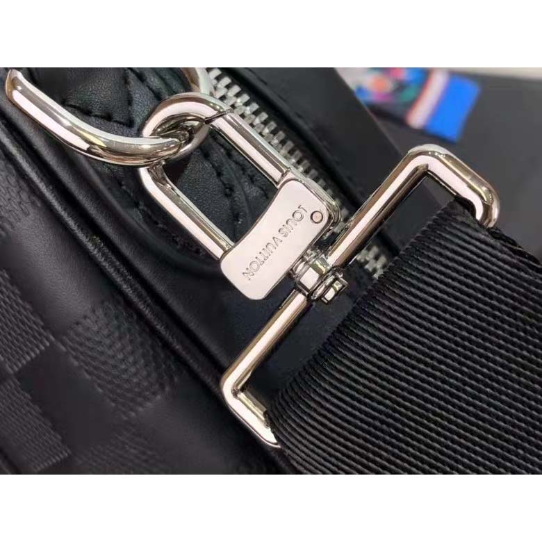 Louis Vuitton LV Unisex Sirius Messenger Bag Damier Infini Onyx Cowhide Leather