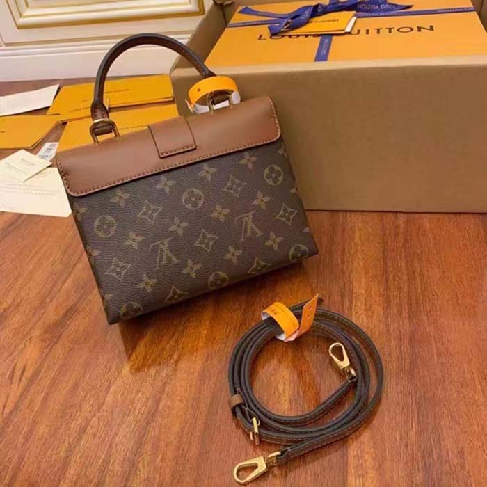 Louis Vuitton LV Women Locky BB Bag Brown Monogram Coated Canvas Smooth Cowhide