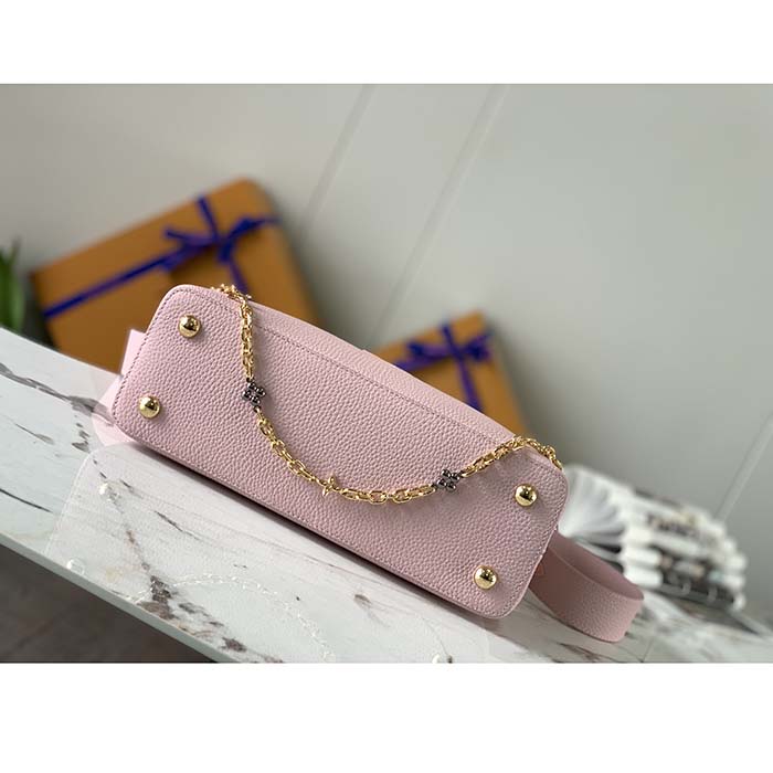 Louis Vuitton LV Women Capucines BB Handbag Pearly Pink Taurillon Leather