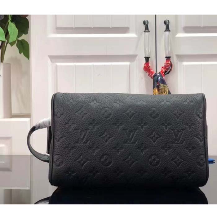 Louis Vuitton LV Unisex Dopp Kit Toilet Pouch Taurillon Monogram Leather Cowhide