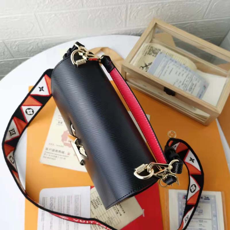 Louis Vuitton LV Women Twist MM Handbg Black Epi Grained Cowhide Leather