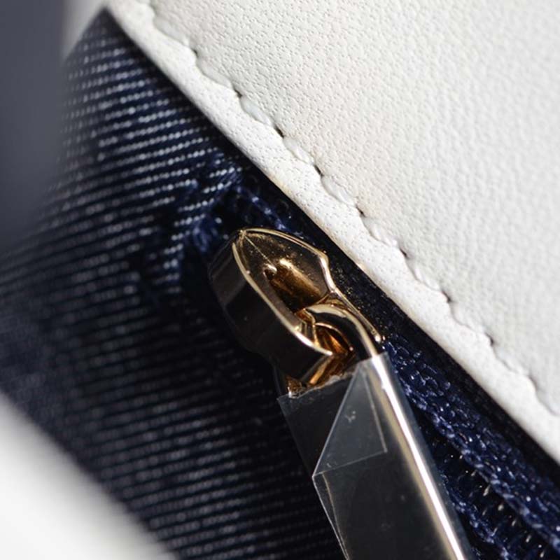 Chanel Women Large Double C Gold Chain Cross Body Flap Bag-White