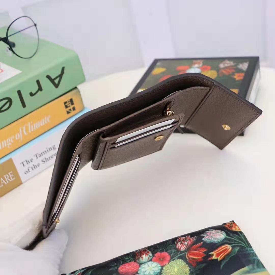 Gucci GG Unisex Ophidia GG French Flap Wallet in Beige/Ebony GG Supreme Canvas