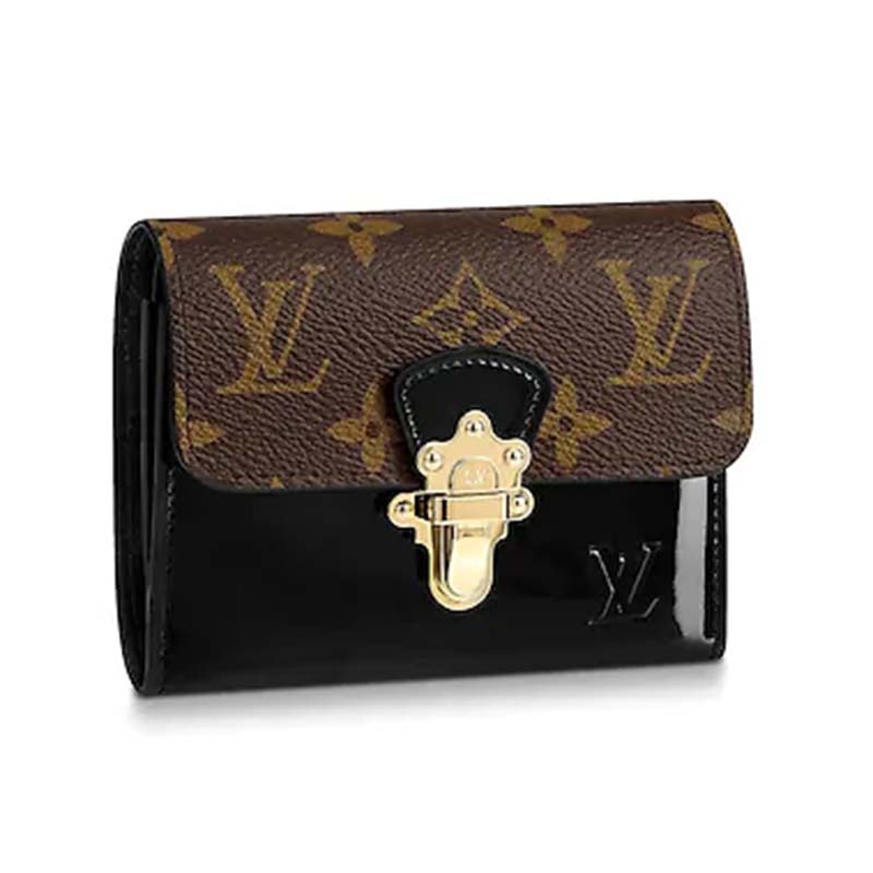 Louis Vuitton LV Women Cherrywood Compact Wallet Monogram Coated Canvas