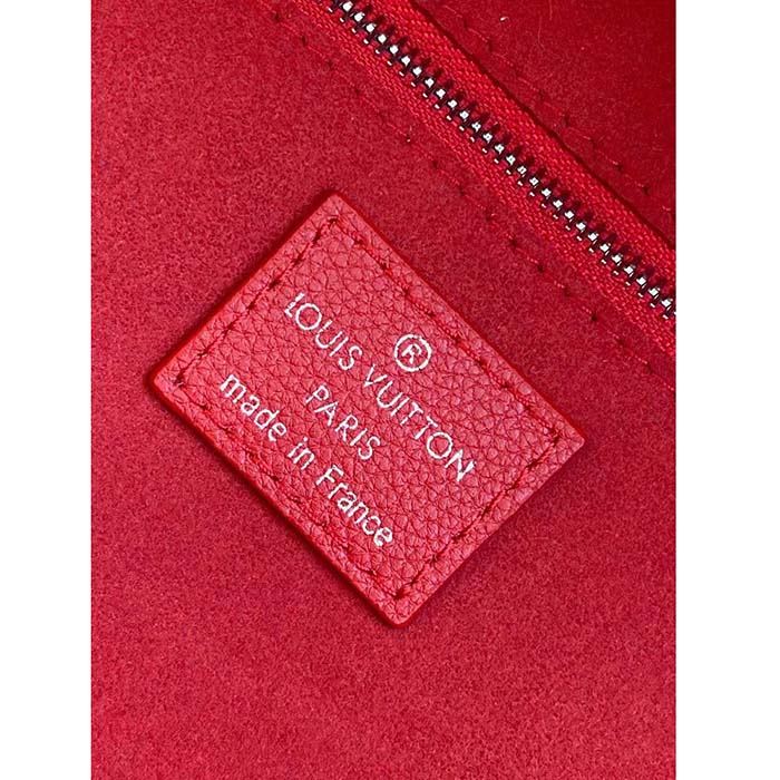 Louis Vuitton Women LVxYK Neverfull MM Tote Red White Embossed Grained Monogram Empreinte Cowhide