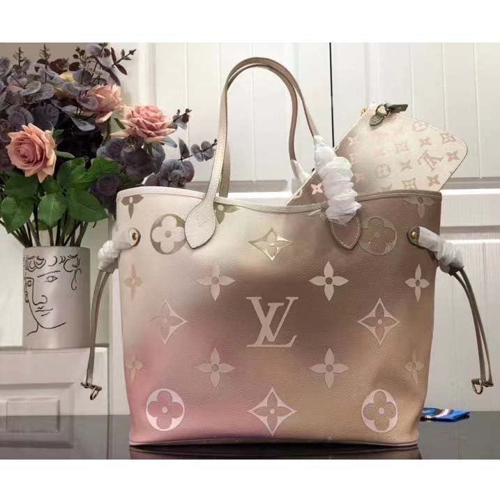 Louis Vuitton Women Neverfull MM Tote Sunset Kaki Monogram Coated Canvas
