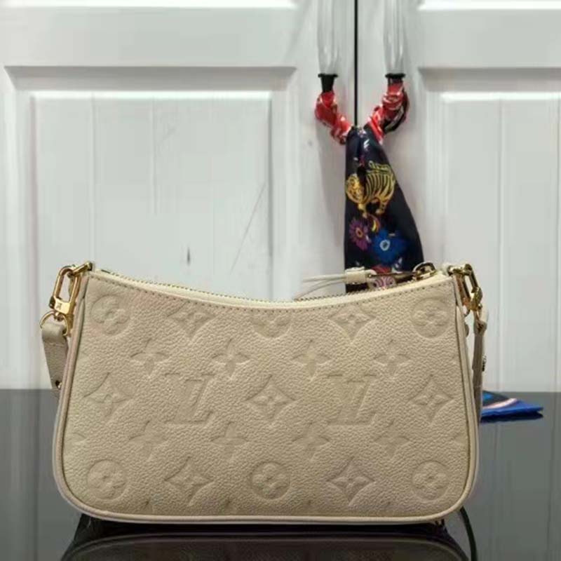 Louis Vuitton LV Women Easy Pouch On Strap White Monogram Supple Grained Cowhide