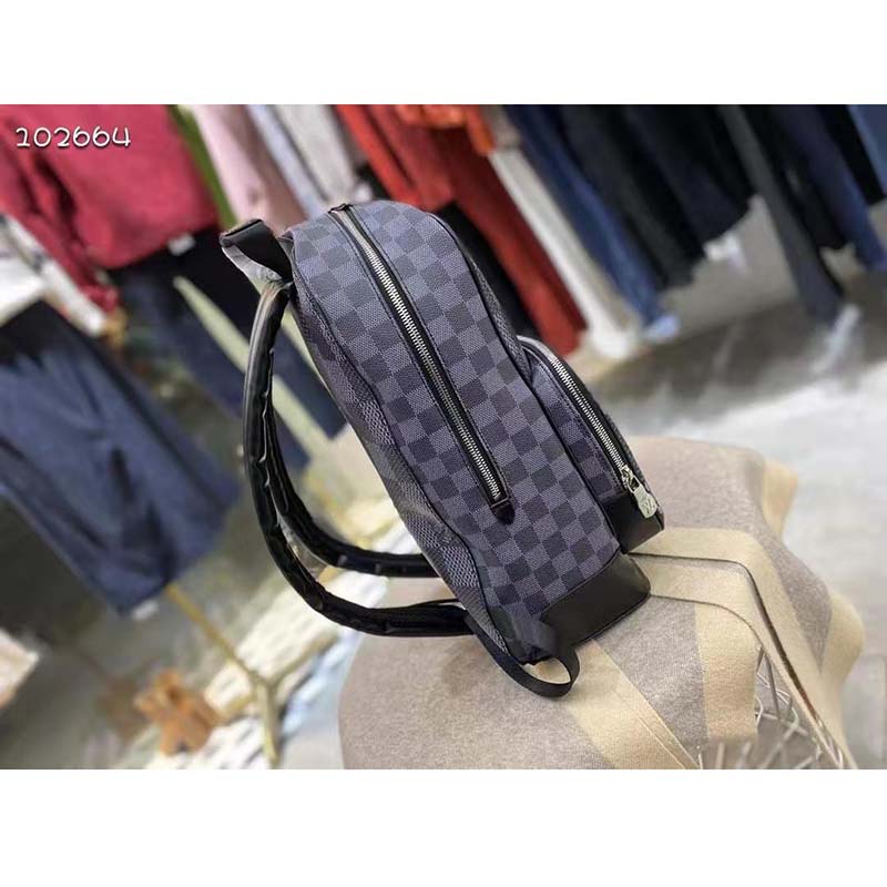 Louis Vuitton LV Unisex Campus Backpack Gray Damier Graphite 3D Coated Canvas
