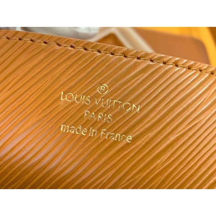 Louis Vuitton Women Twist Lock XL Gold Brown Epi Cowhide Leather Microfiber