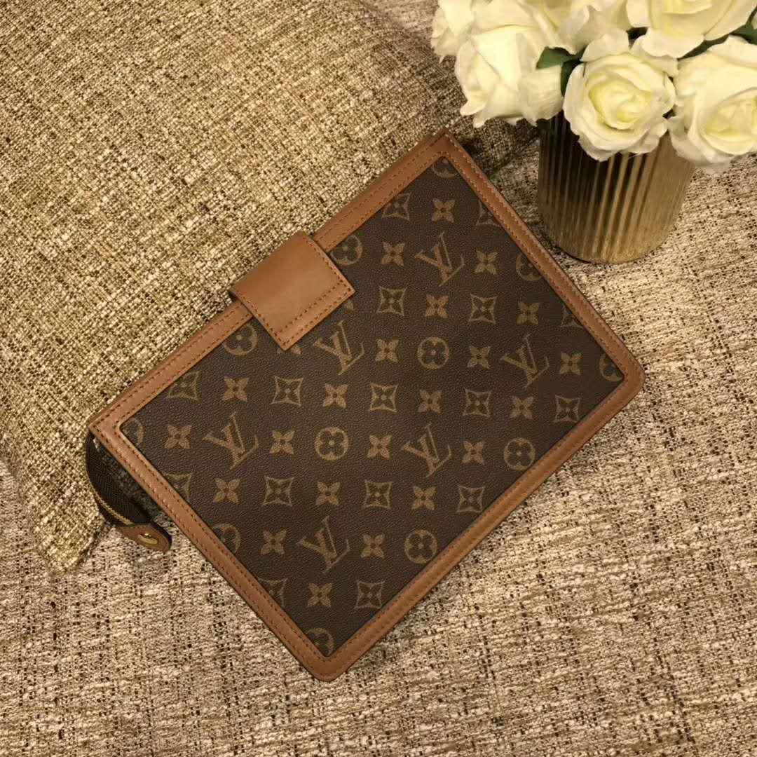 Louis Vuitton LV Women Pochette Dauphine Monogram Canvas-Brown