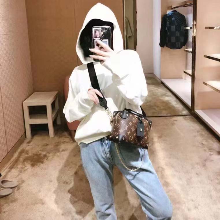 Louis Vuitton LV Women Petite Malle Souple Black Monogram Coated Canvas