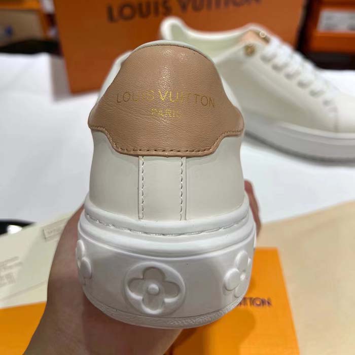 Louis Vuitton Unisex LV Time Out Sneaker Calf Leather Rubber Initials Monogram Flowers