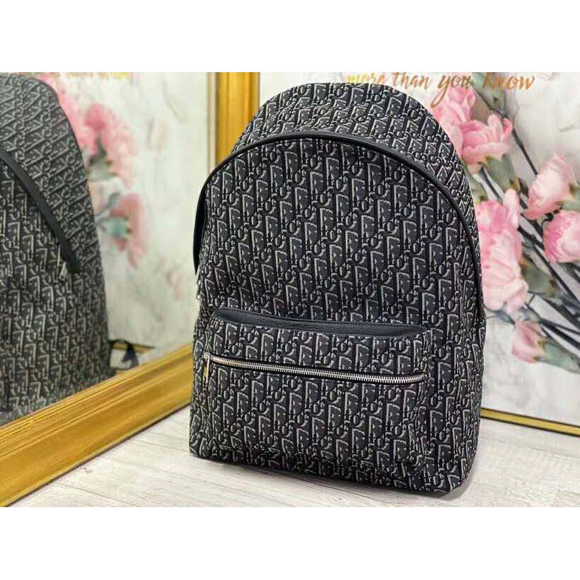 Dior Unisex Rider Backpack Gray Dior Oblique Jacquard