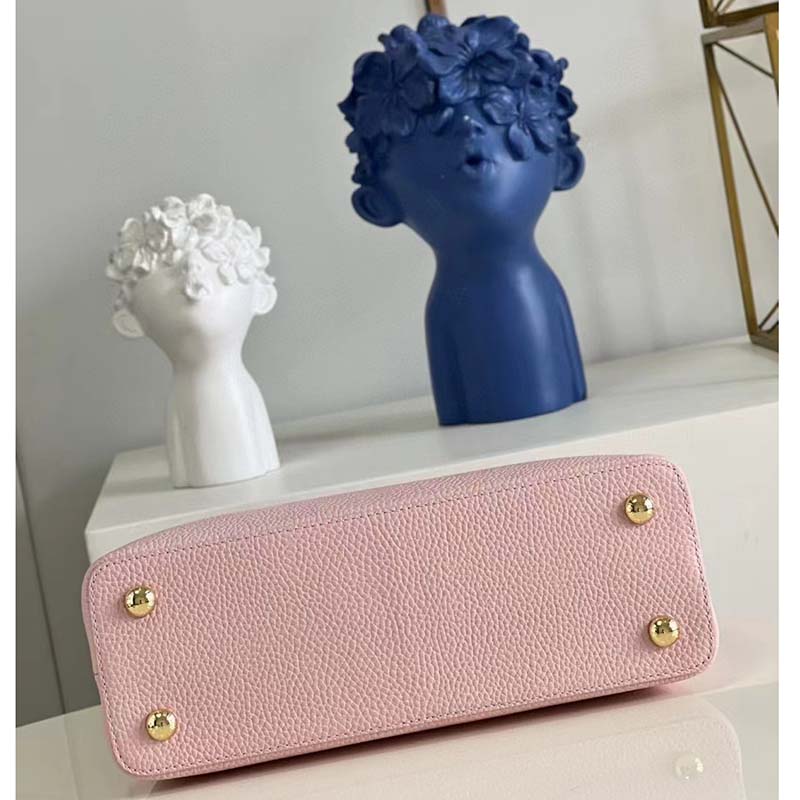 Louis Vuitton LV Women Capucines MM Handbag Pink Taurillon Leather Canvas