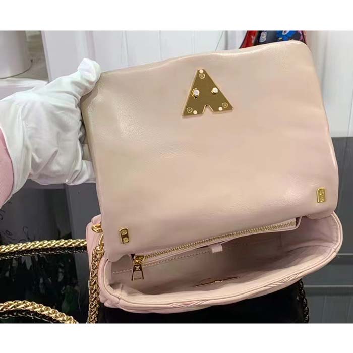 Louis Vuitton LV Women GO-14 MM Beige Pink Lamb Leather Cowhide Leather