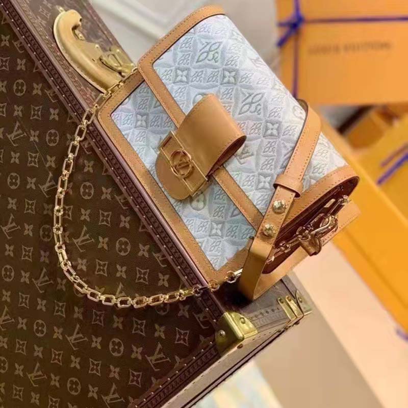 Louis Vuitton LV Women Dauphine MM Handbag Ecru Caramel Since 1854 Jacquard