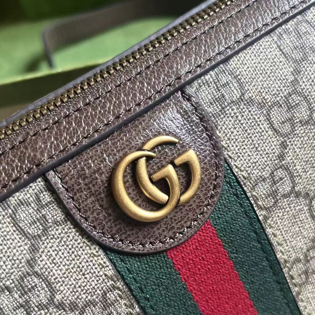 Gucci GG Unisex Ophidia GG Messenger Bag Beige Ebony GG Supreme Canvas