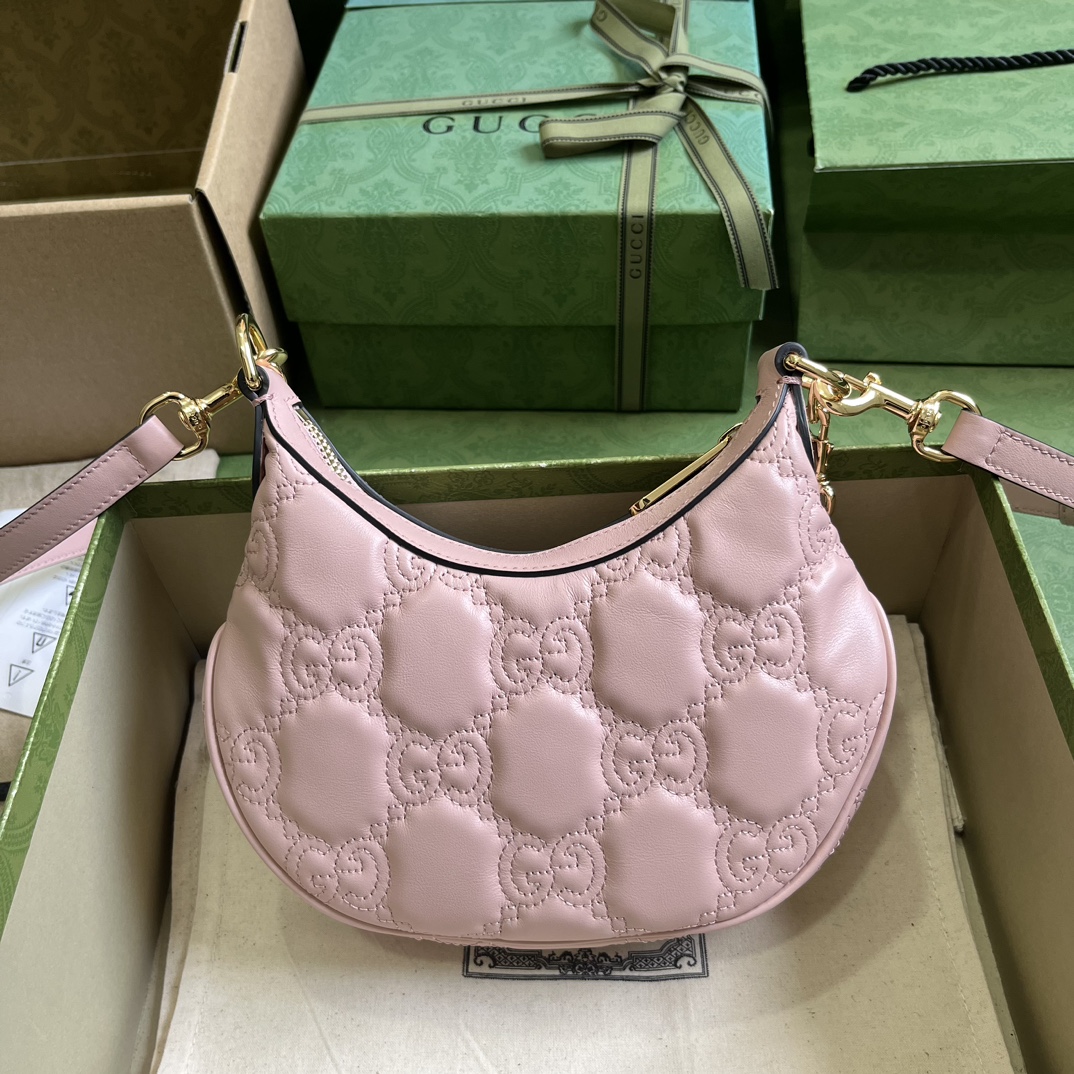 Gucci Women GG Matelassé Mini Bag Light Pink GG Matelassé Leather Double G