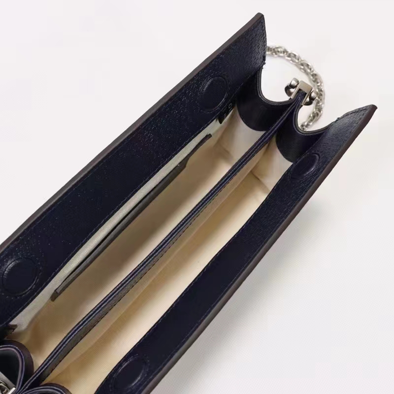 Gucci Women Ophidia GG Small Shoulder Bag Beige Blue GG Supreme Canvas