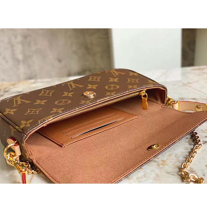 Louis Vuitton Women LV Wallet On Chain Ivy Brown Monogram Coated Canvas