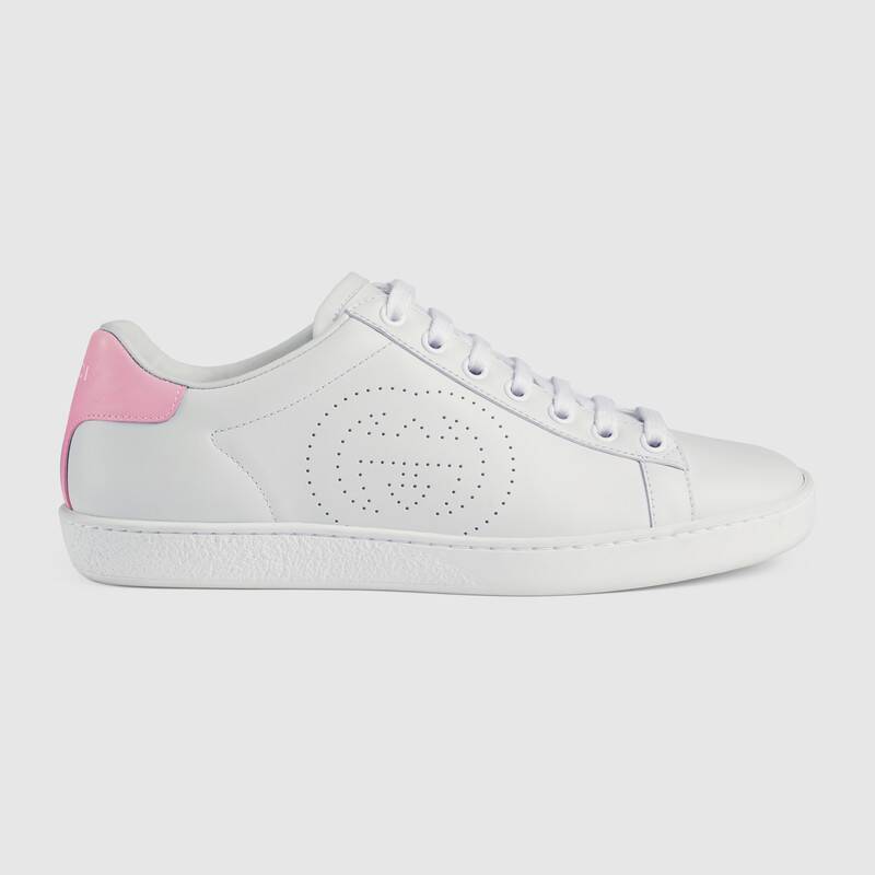 Gucci GG Women’s Ace Sneaker with Interlocking G White Scrap Less Leather