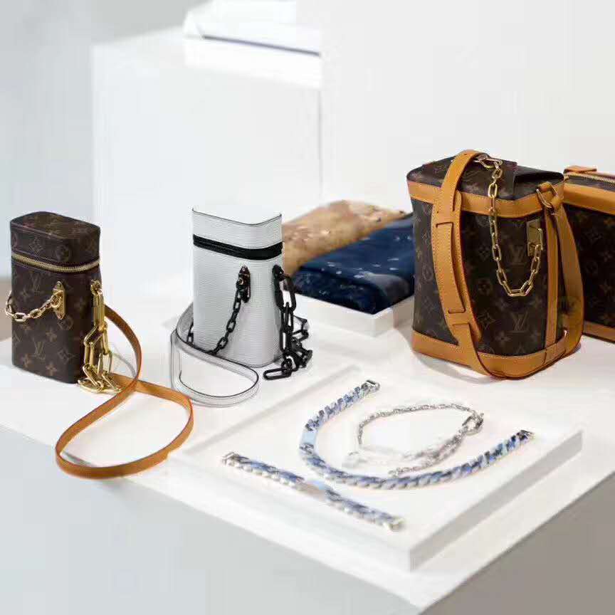 Louis Vuitton LV Unisex Milk Box Bag in Monogram Coated Canvas and Natural Leather