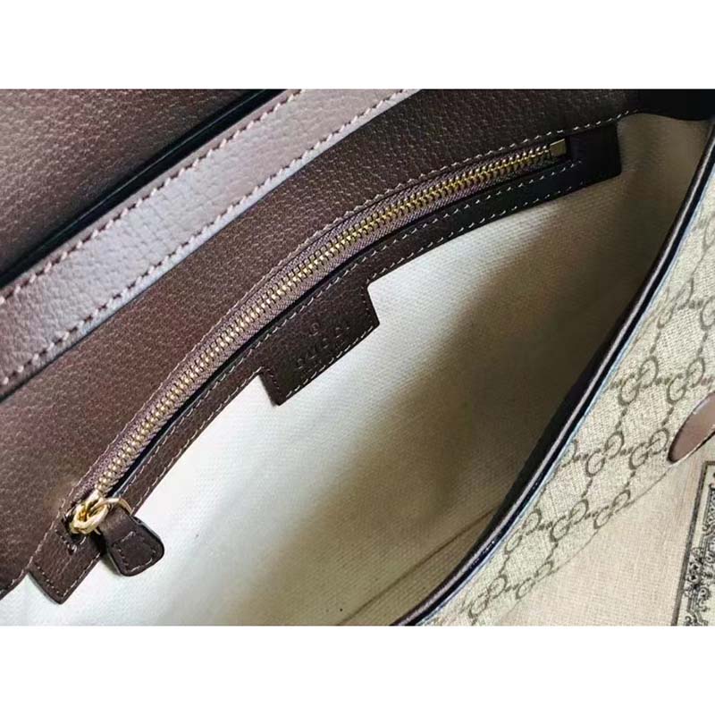 Gucci Women GG Blondie Shoulder Bag Beige Ebony GG Supreme Canvas