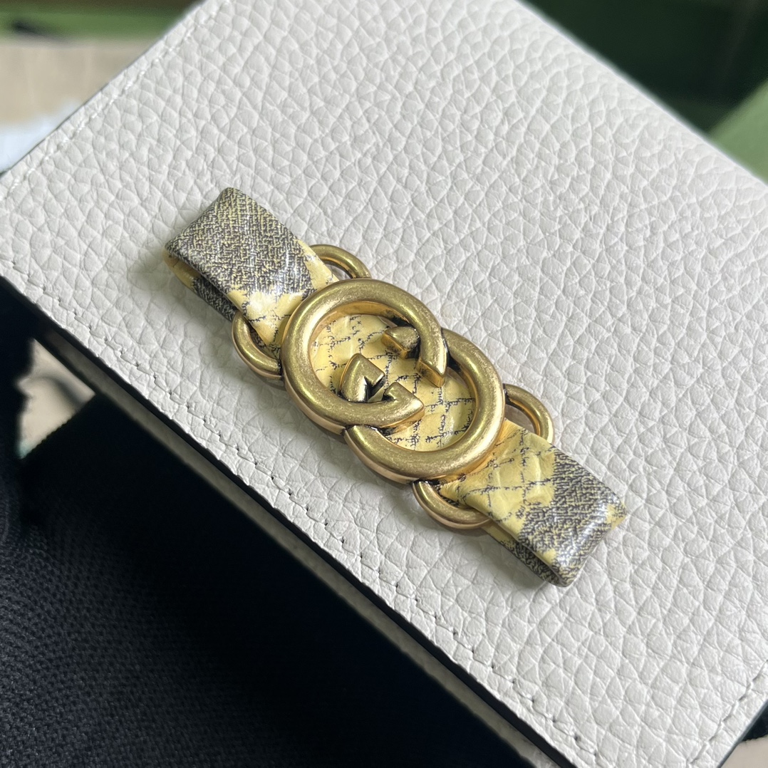 Gucci Unisex GG Wallet Interlocking G Python Bow Light Pink Leather Moiré Lining