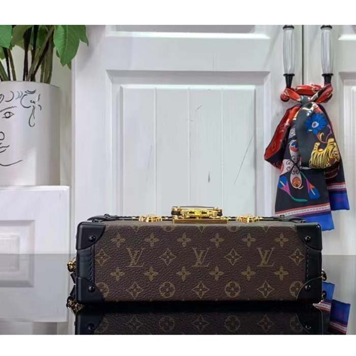 Louis Vuitton Unisex LV Petite Malle Capitale Monogram Coated Canvas Cowhide Leather S-Lock