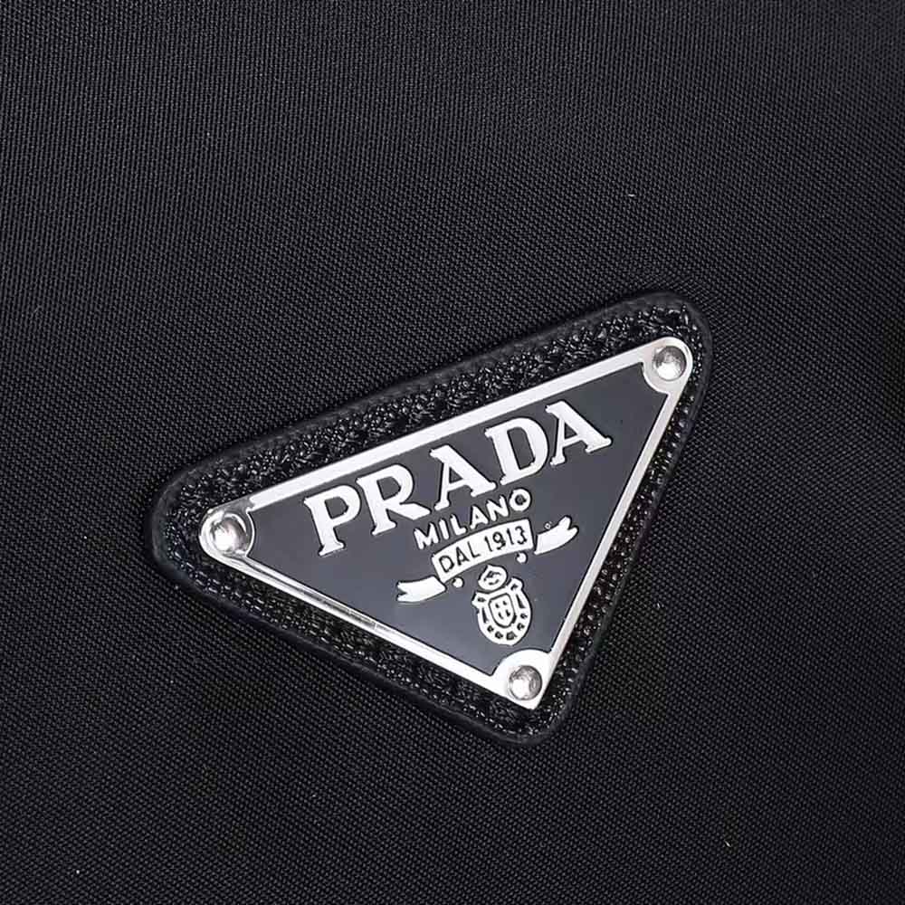 Prada Unisex Re-Nylon Saffiano Leather Handles Duffle Black Bag