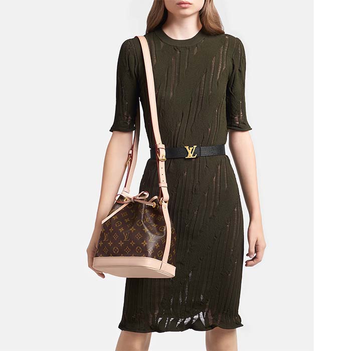 Louis Vuitton LV Women Noé BB Bucket Bag Monogram Coated Canvas Cowhide Leather