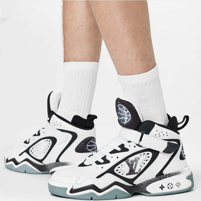 Louis Vuitton LV Unisex Trainer 2.0 Sneaker Boot White Calf Leather Rubber Outsole