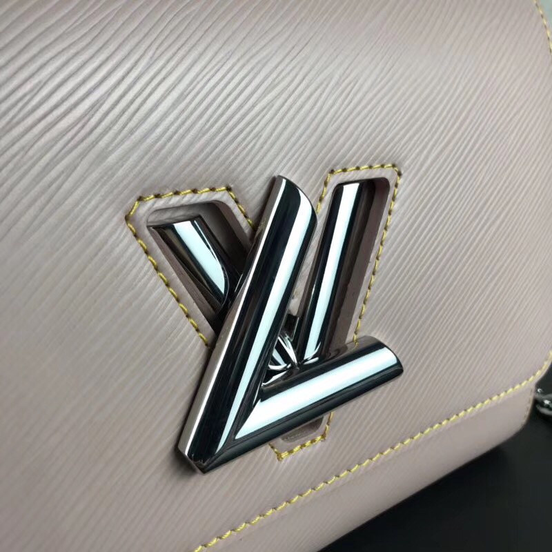 Louis Vuitton LV Women Twist MM Handbag Galet Gray Epi Grained Cowhide Leather