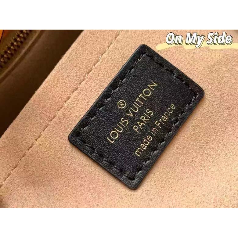 Louis Vuitton LV Women On My Side MM Tote Bag Black Twist Calfskin Monogram Coated Canvas