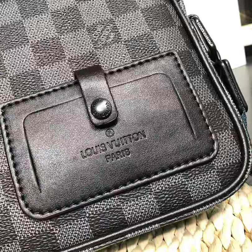 Louis Vuitton LV Men Alpha Messenger in Classic LV Damier Graphite Canvas-Grey