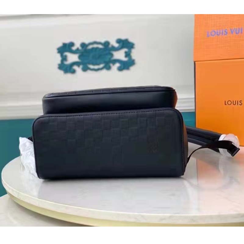 Louis Vuitton LV Unisex Campus Backpack Damier Infini Onyx Silver Cowhide Leather