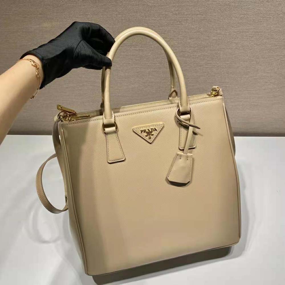 Prada Women Medium Prada Galleria Saffiano Leather Bag-Sandy