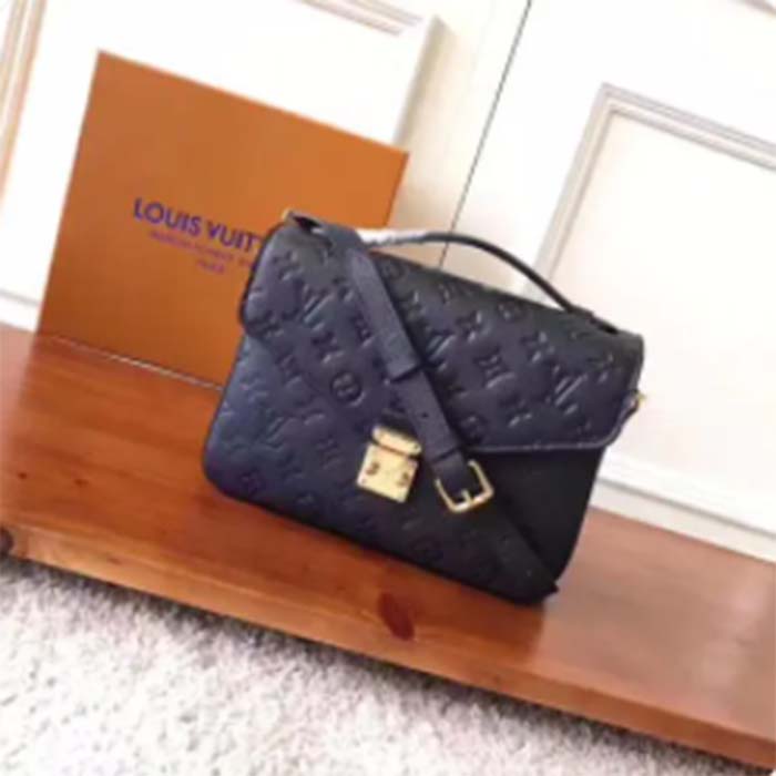 Louis Vuitton LV Women Pochette Métis Bag Black Monogram Grained Cowhide Leather