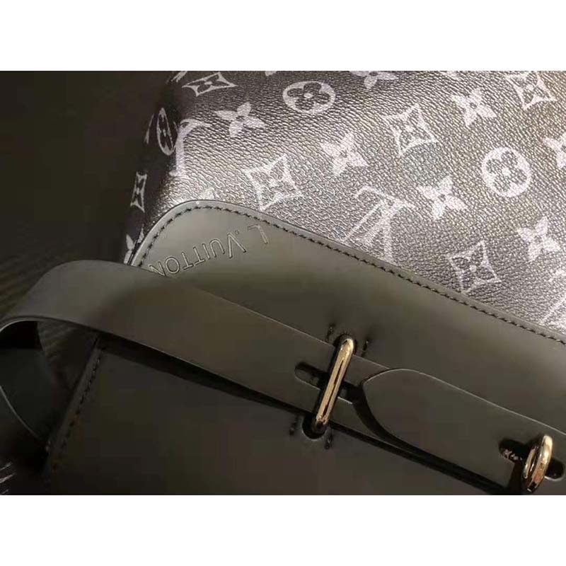 Louis Vuitton LV Men Steamer Backpack in Monogram Eclipse Canvas-Grey