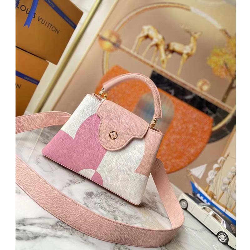 Louis Vuitton LV Women Capucines BB Pink Crème Taurillon Cowhide Leather