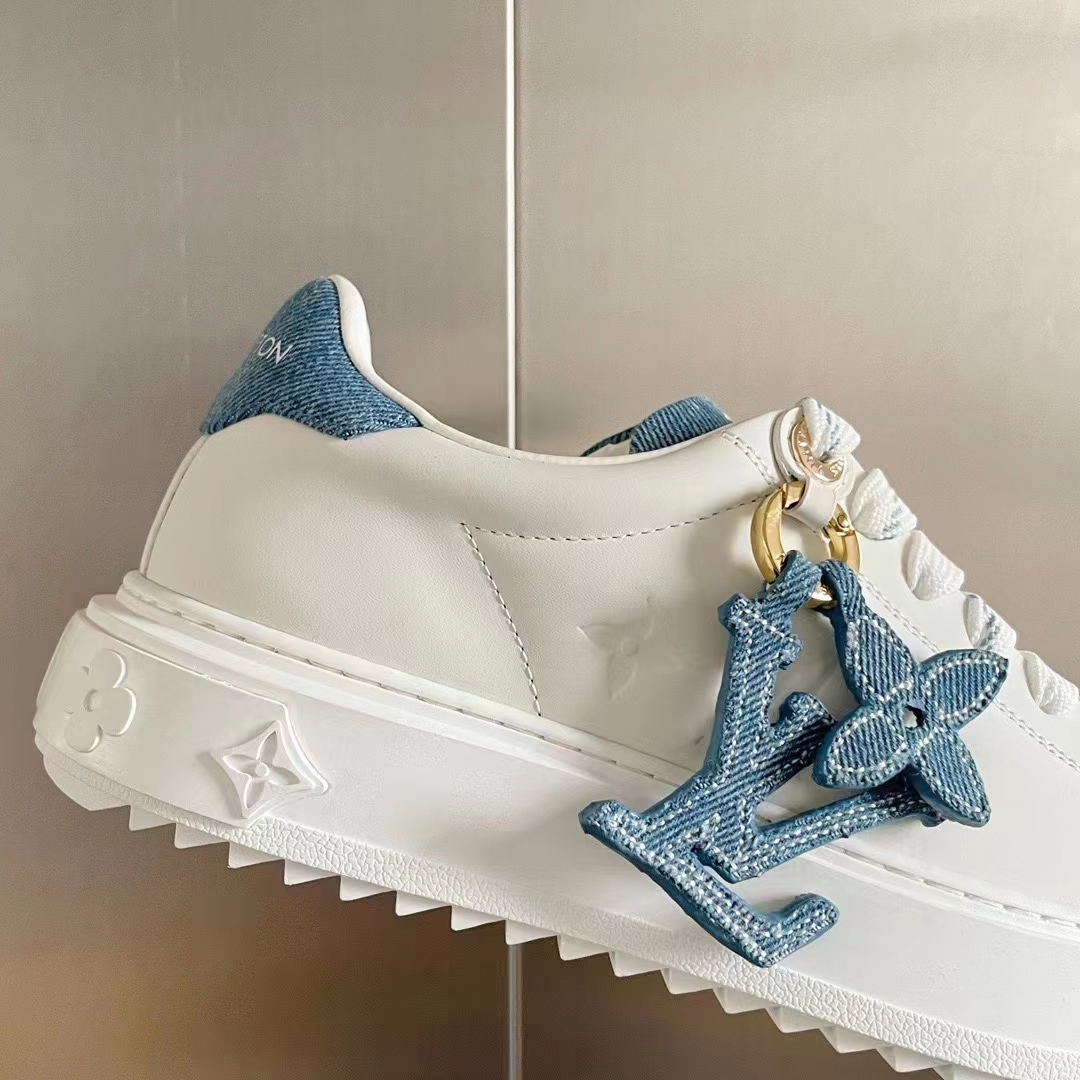 Louis Vuitton Women LV Time Out Sneaker Blue Mix Materials Monogram Flower