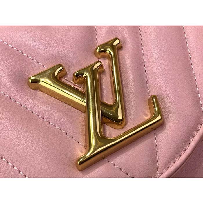 Louis Vuitton LV Women New Wave Chain Bag MM Handbag Pink Smooth Cowhide