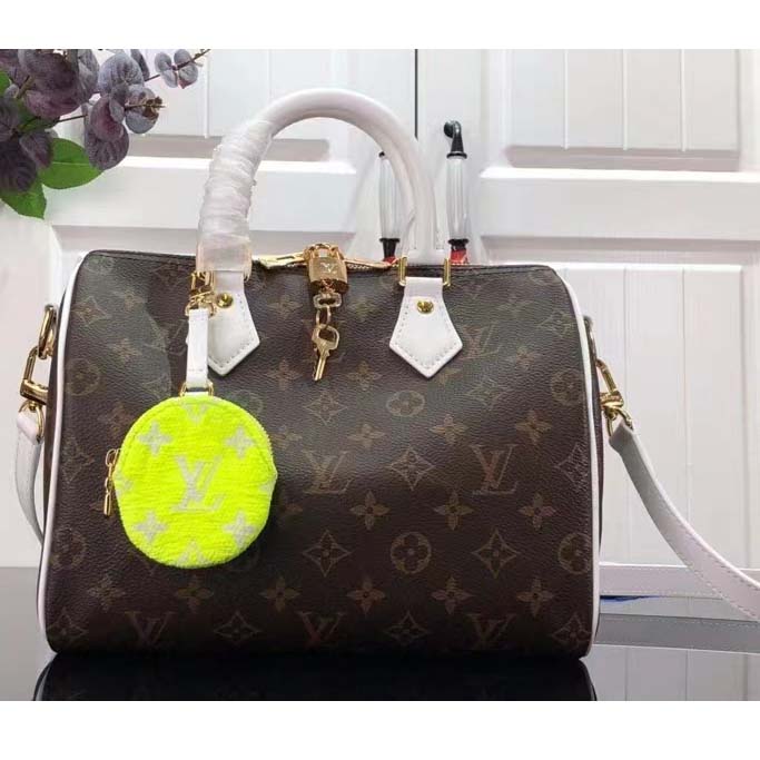Louis Vuitton Women Speedy Bandoulière 25 Handbag Monogram Coated Canvas Cowhide Leather