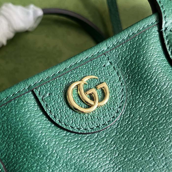 Gucci Unisex GG Ophidia Medium Tote Bag Green Leather Double G