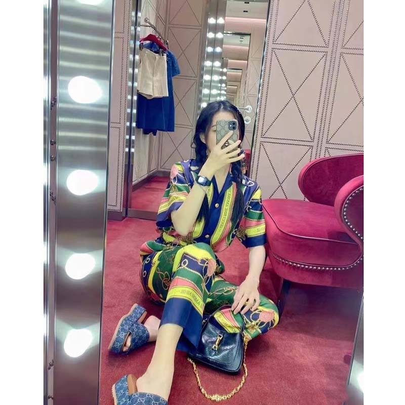 Gucci Women GG Jackie 1961 Lizard Mini Bag Black Lizard Gold-Toned Hardware