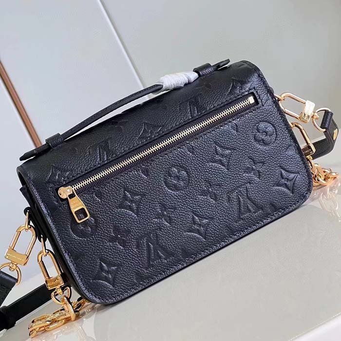 Louis Vuitton LV Women Pochette Métis East West Bag Black Grained Cowhide Leather