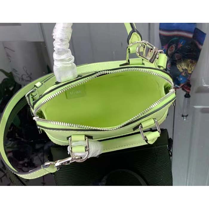 Louis Vuitton LV Women Nano Alma Handbag Vert Noto Green Epi Grained Cowhide Leather
