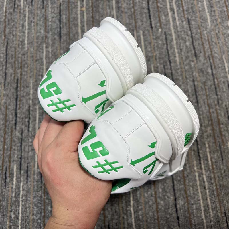 Louis Vuitton LV Unisex Trainer Sneaker Green Mix Sustainable Materials 54 Monogram Flowers