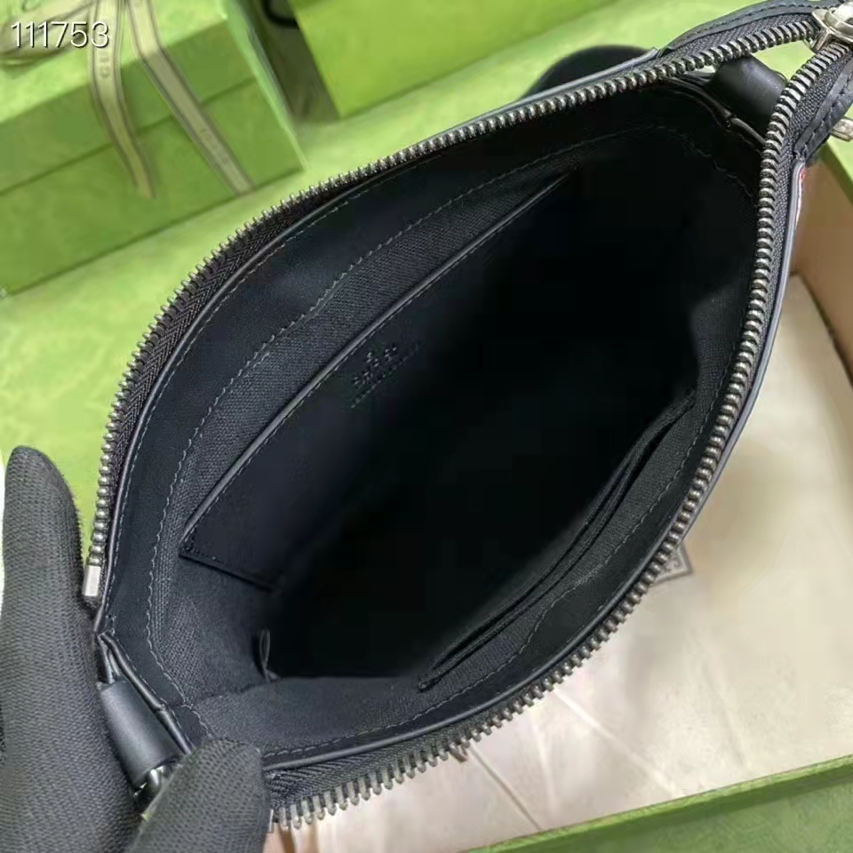 Gucci Unisex Gucci Bestiary Messenger Bag Bees Black GG Supreme Canvas